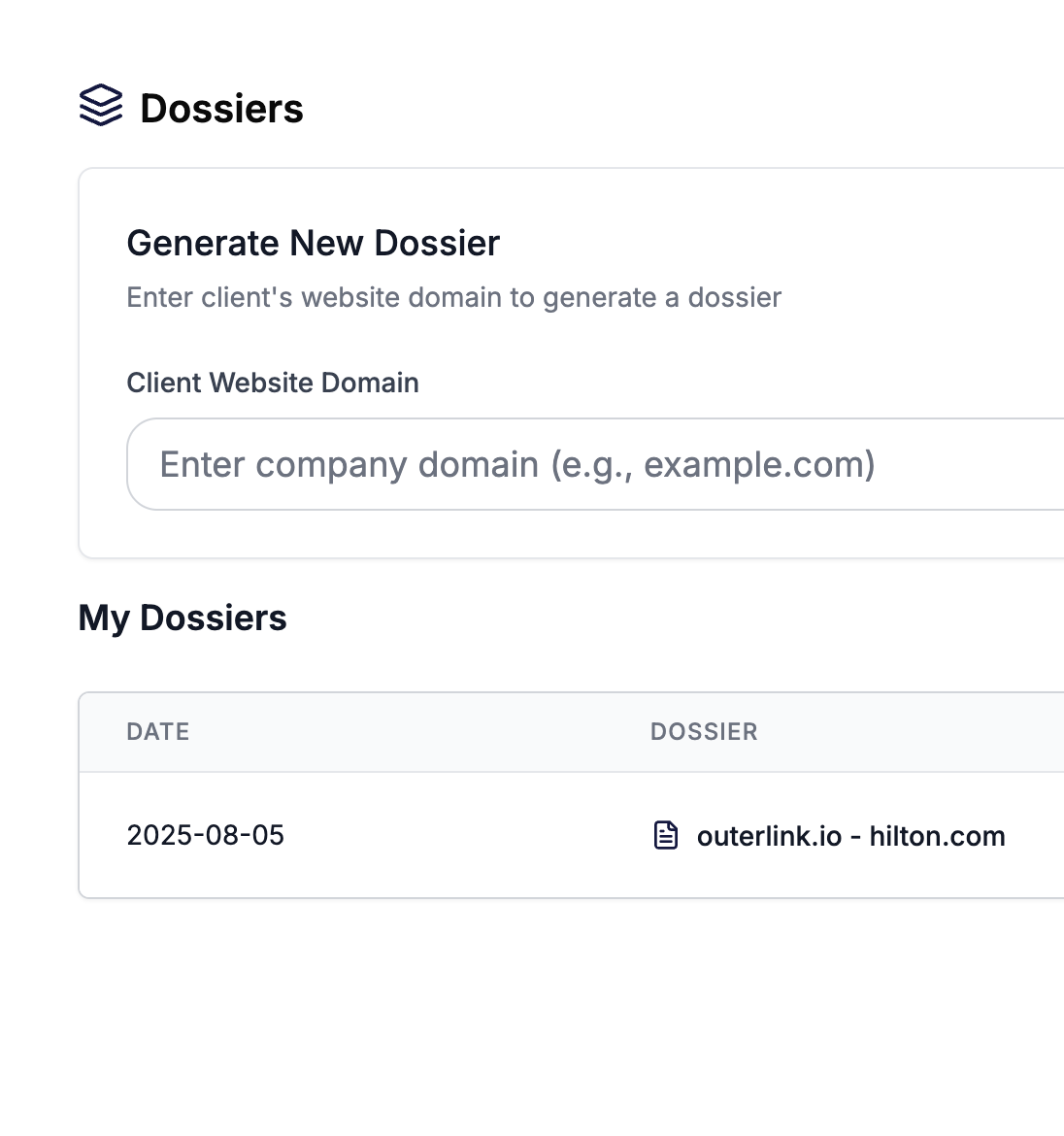 AI Dossier Generation